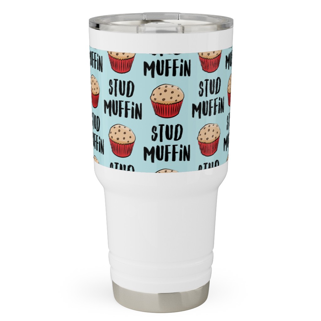 Stud Muffin - Muffins - Blue Travel Tumbler, 30oz, Blue, True Blue