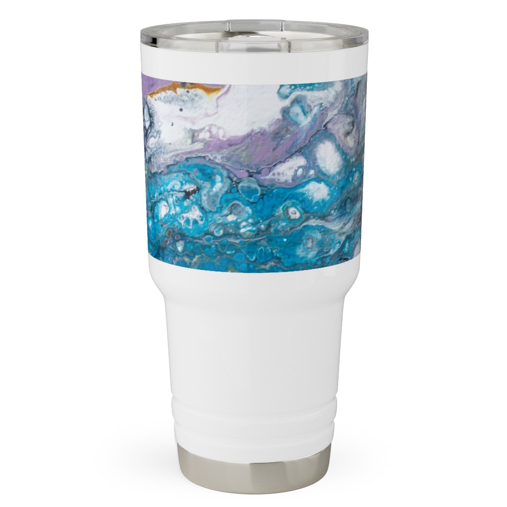 Flow Painting - Blue Travel Tumbler, 30oz, Blue