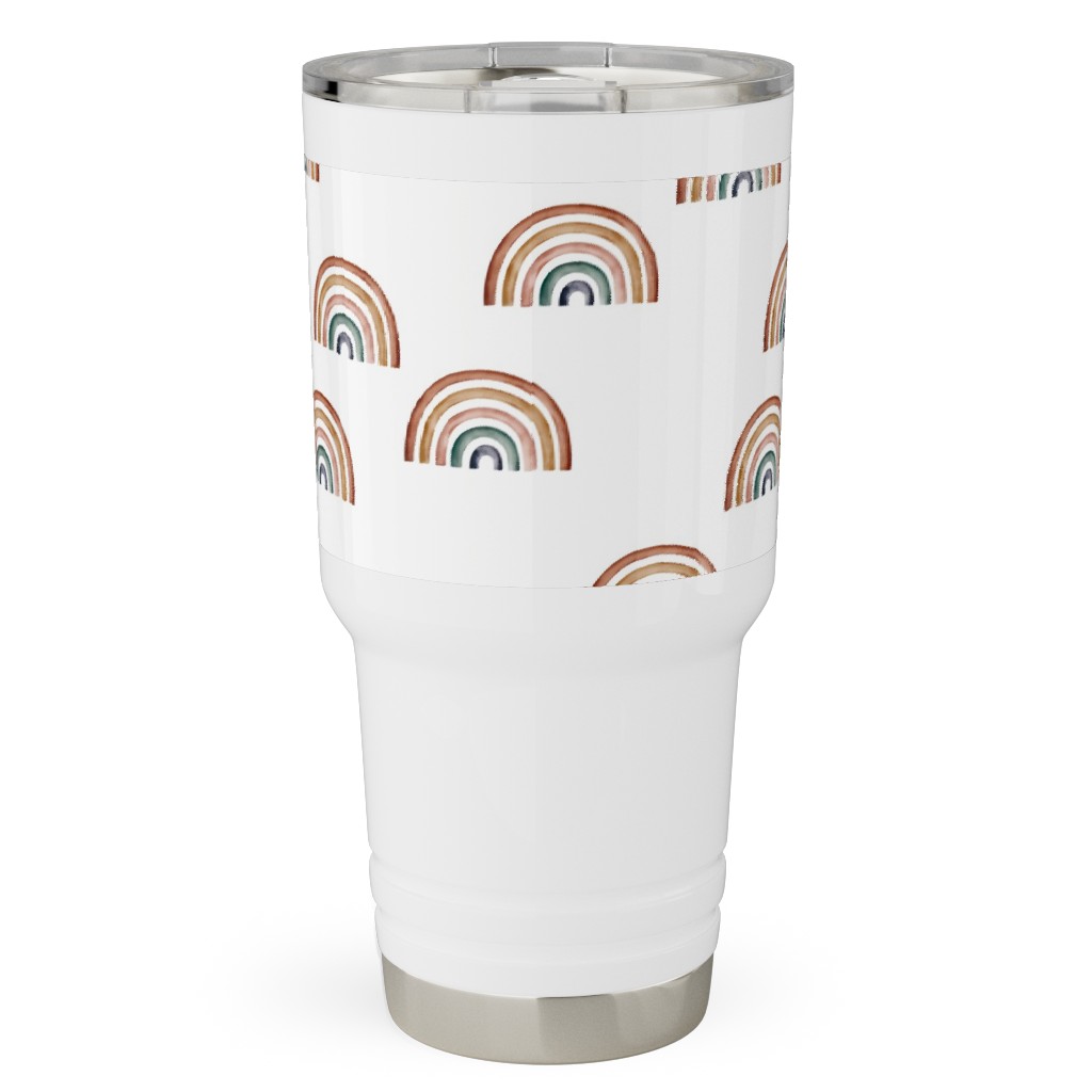 Scattered Rainbows - Multi Travel Tumbler, 30oz, White