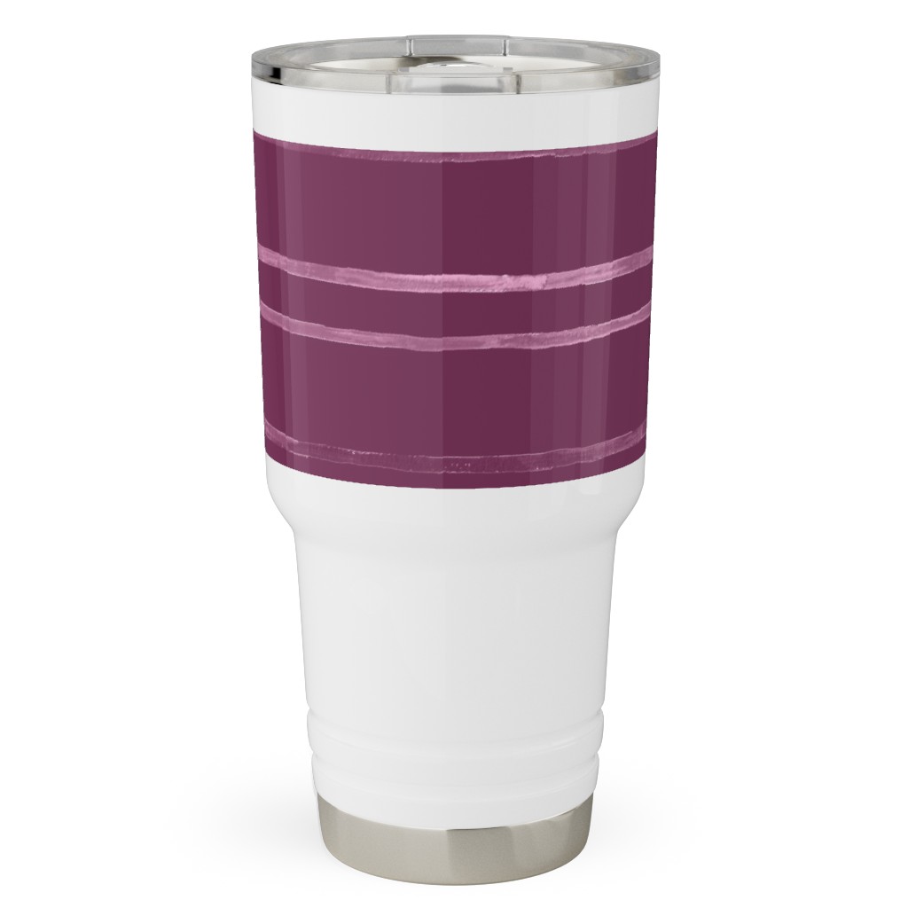 Take Flight Stripe - Rasberry Travel Tumbler, 30oz, Purple