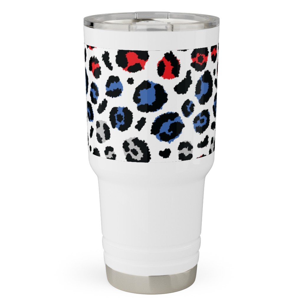 Patriotic Leopard Travel Tumbler, 30oz, Multicolor