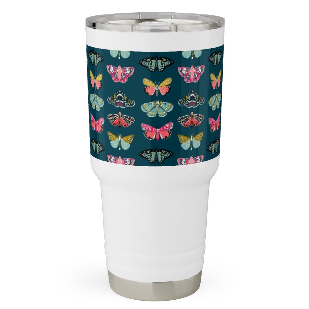 Moths - Dark Travel Tumbler, 30oz, Multicolor