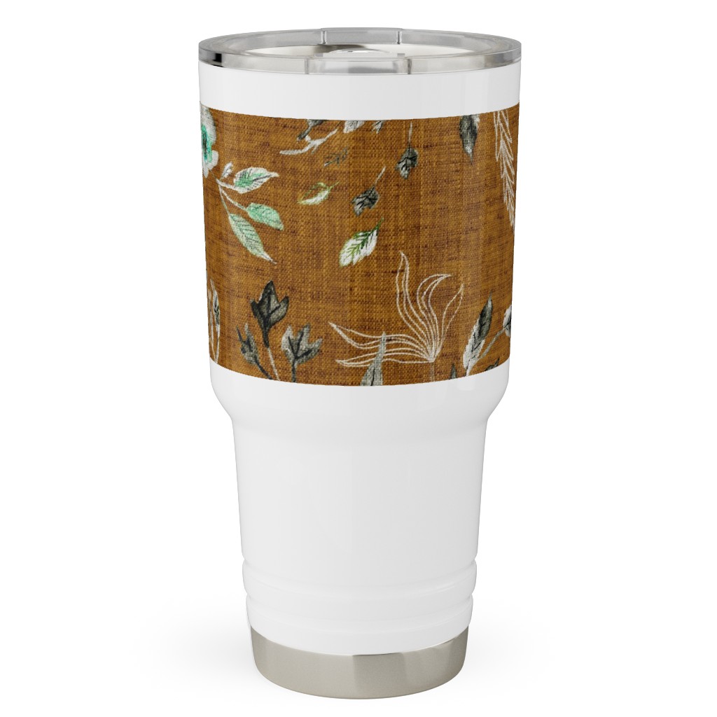 La Boheme Floral - Russet Travel Tumbler, 30oz, Brown