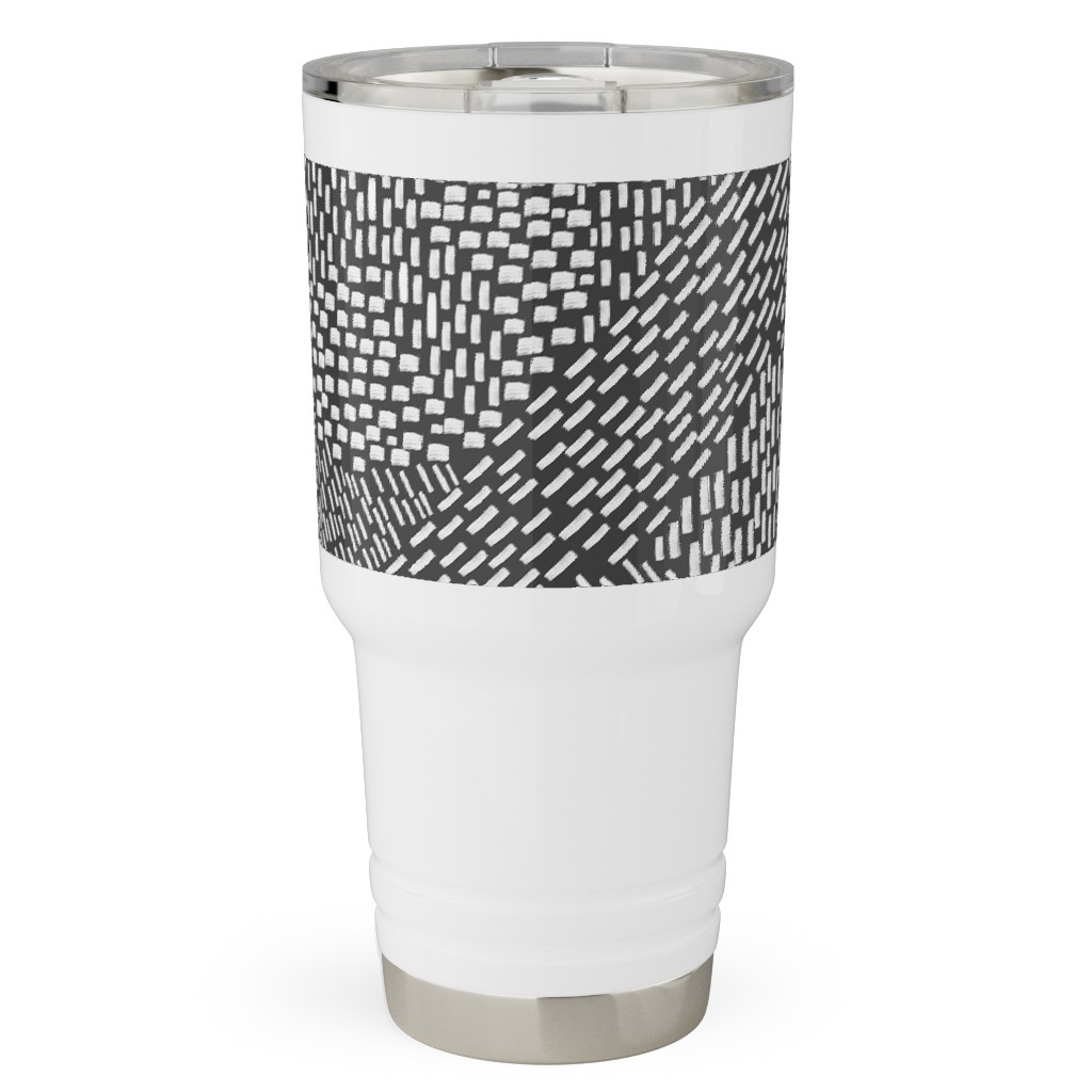 Abstract Brushstrokes Travel Tumbler, 30oz, Black