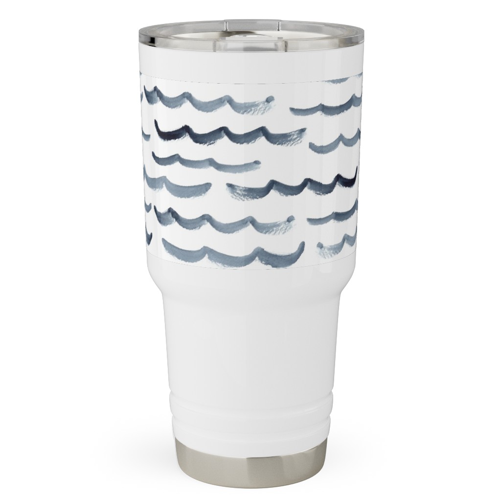 Ocean Waves Travel Tumbler, 30oz, White, Life Aquatic