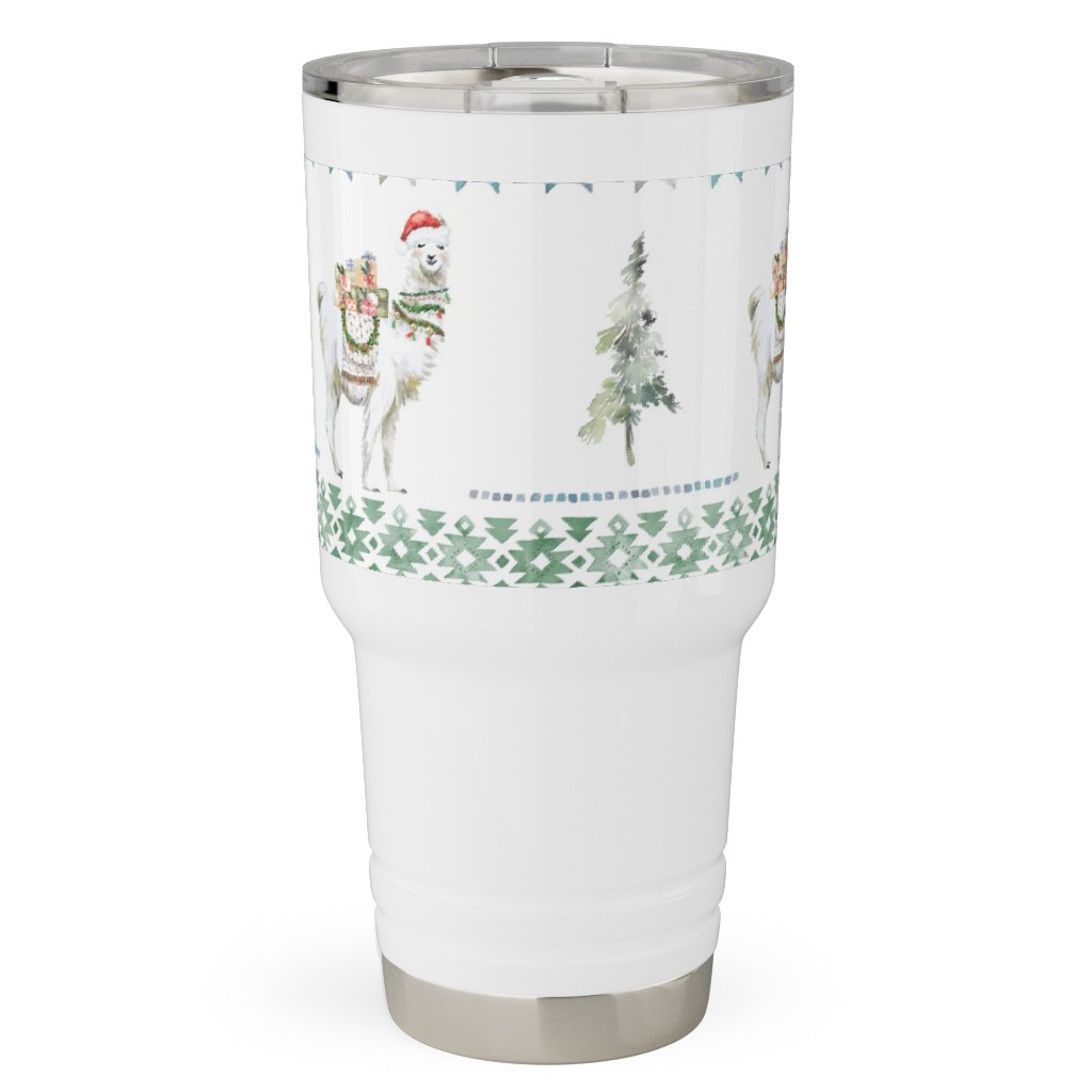 Christmas Llama Sweater Print - Multi Travel Tumbler, 30oz, Multicolor