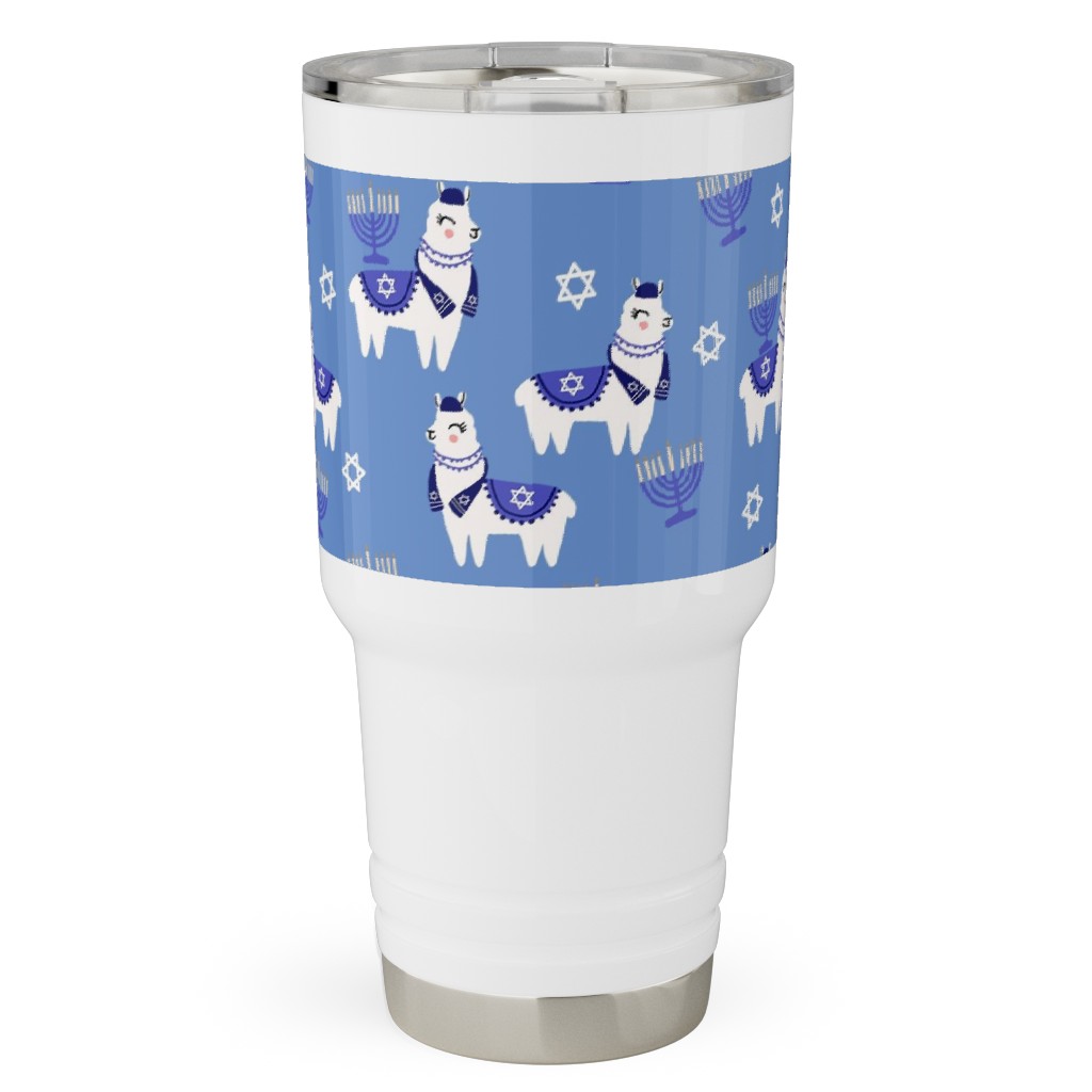 Llamakah - Blue Travel Tumbler, 30oz, Blue, True Blue