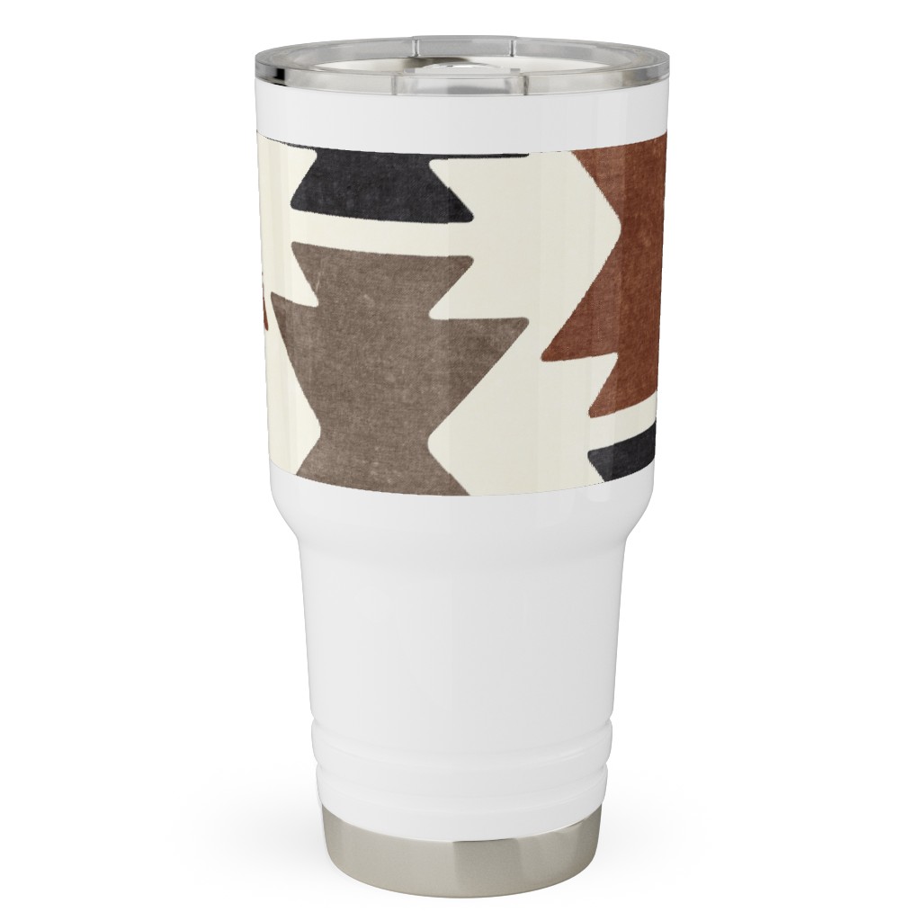 Bohemian Aztec Travel Tumbler, 30oz, Brown