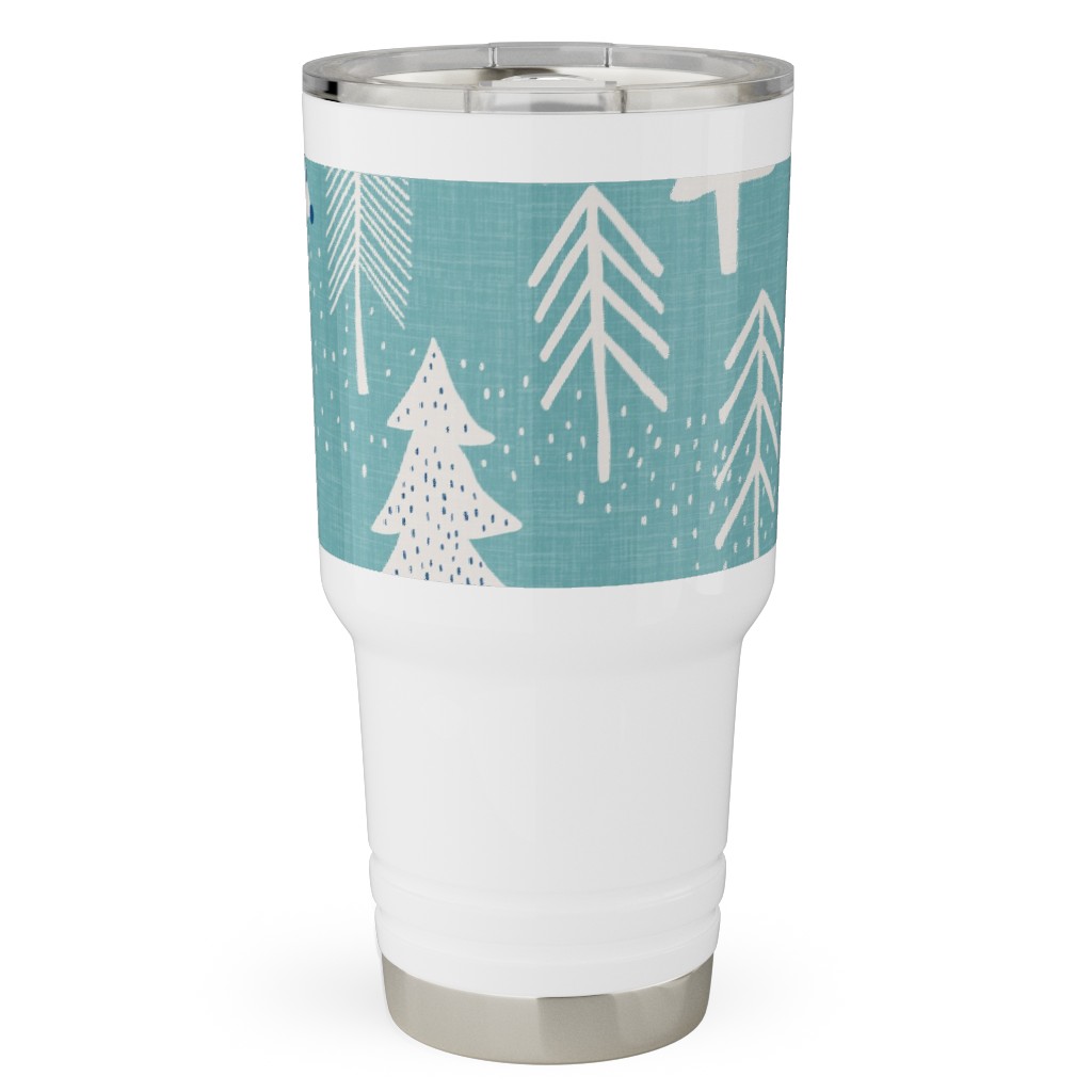 Evergreen Forest Travel Tumbler, 30oz, Blue