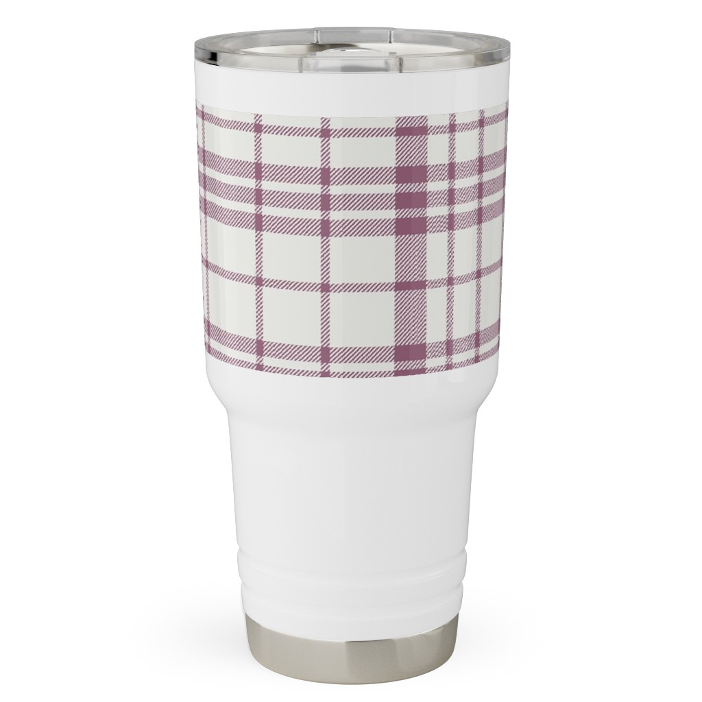 Tartan Check Travel Tumbler, 30oz, Purple
