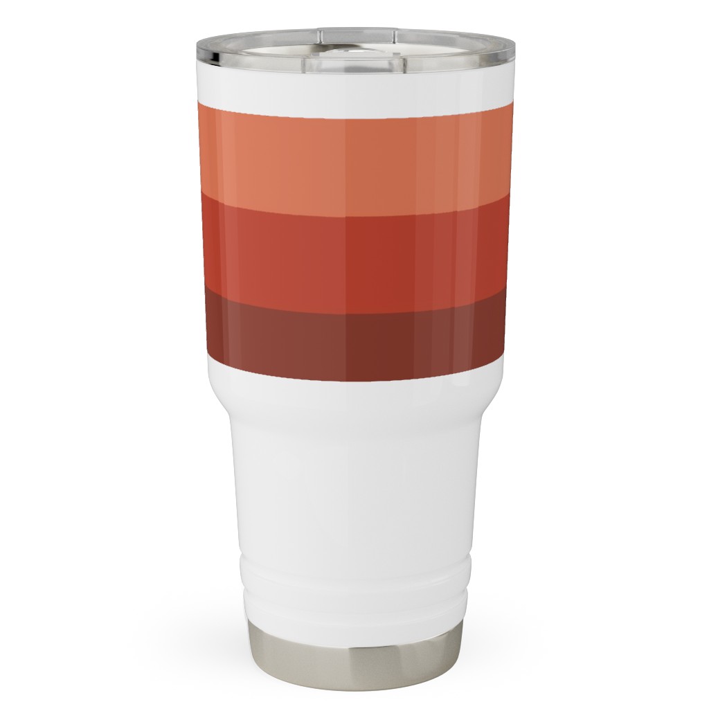 Retro Lattice - Mauve Multi Travel Tumbler, 30oz, Red