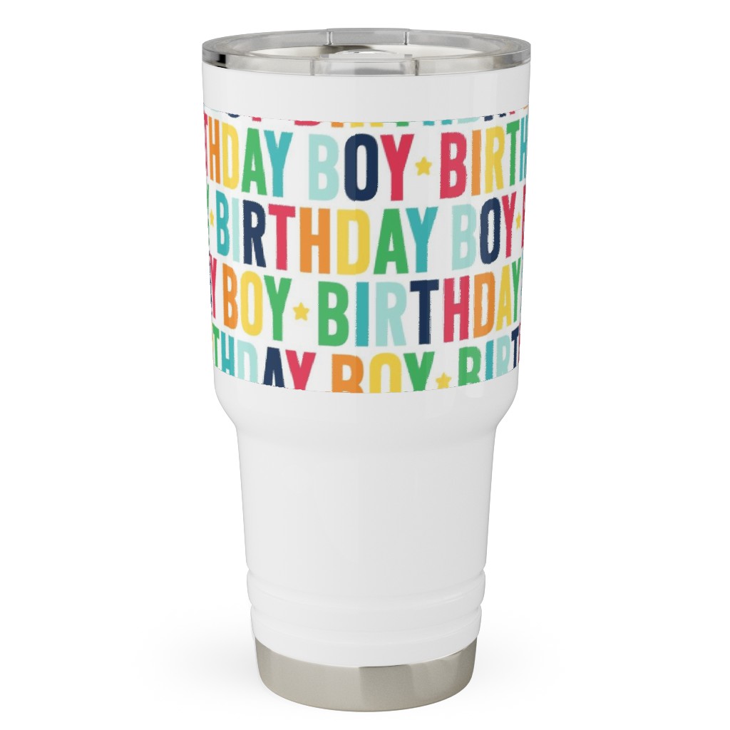 Birthday Boy - Uppercase - Rainbow Travel Tumbler, 30oz, Multicolor