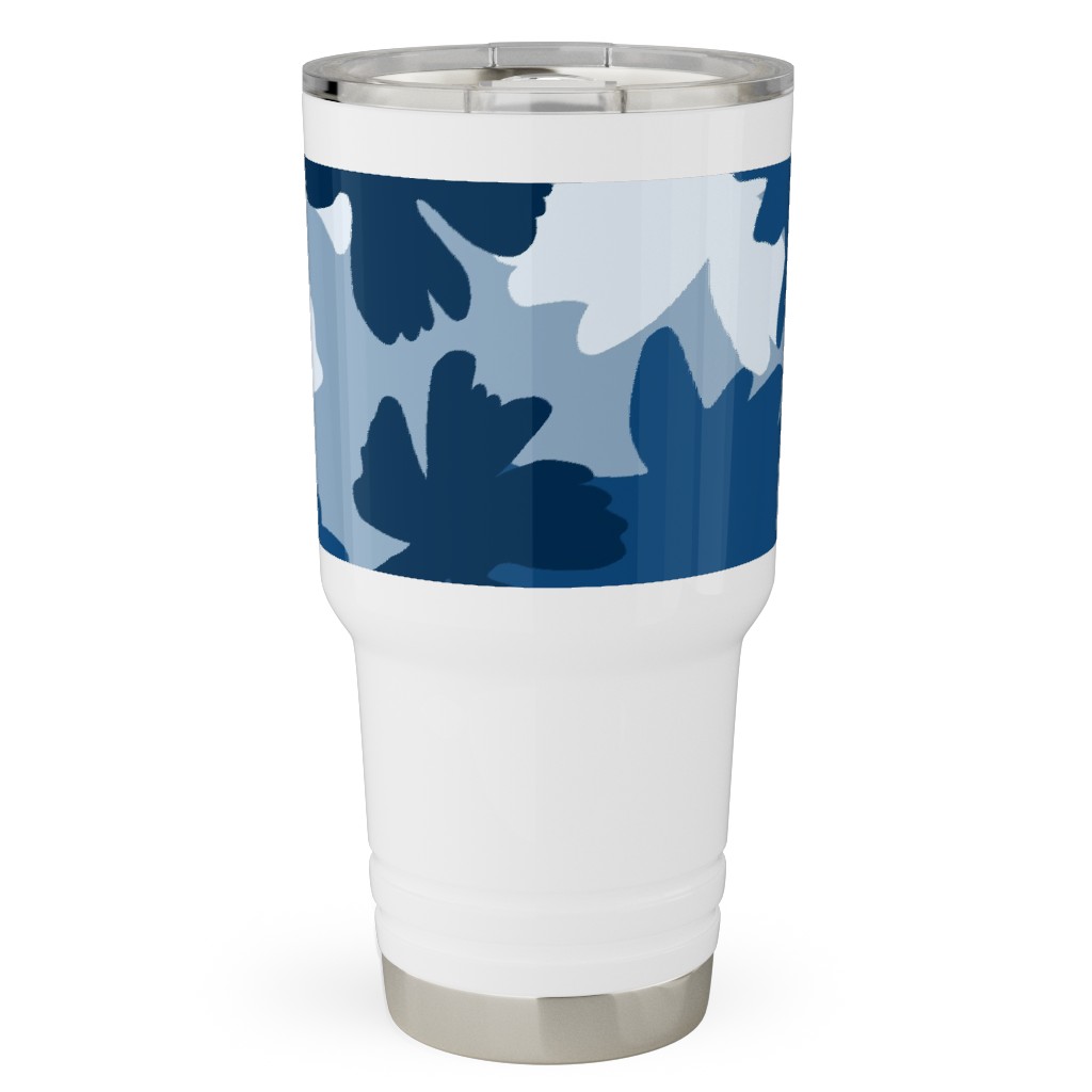 Barely Blue Floral Travel Tumbler, 30oz, Blue, True Blue