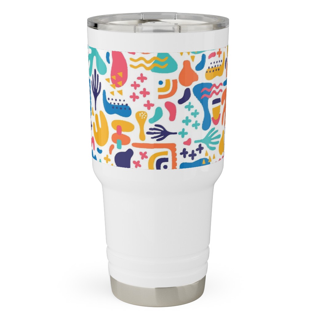 Organic Abstract Design - Multi Travel Tumbler, 30oz, Multicolor