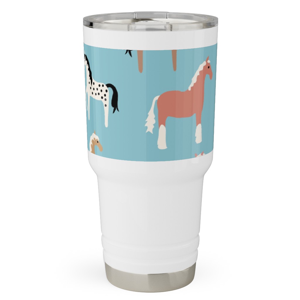 Horse Party Travel Tumbler, 30oz, Blue, True Blue