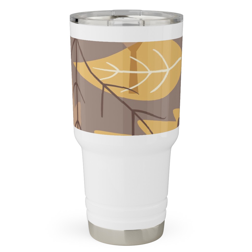 Leaf Pile Travel Tumbler, 30oz, Brown, Brown