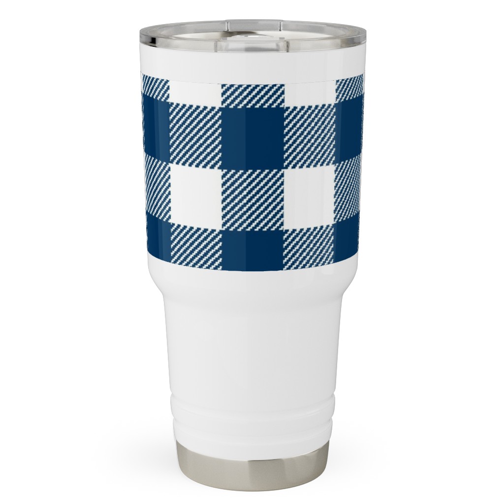Buffalo Plaid Travel Tumbler, 30oz, Blue, Imperial