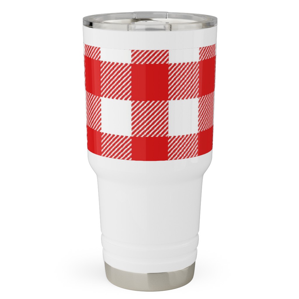 Buffalo Plaid Travel Tumbler, 30oz, Red, Firecracker