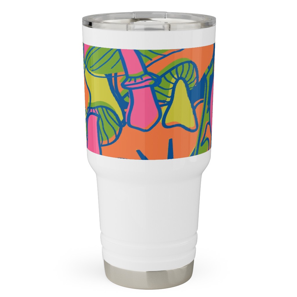 Psychedelic Daydream - Neon and Blue Travel Tumbler, 30oz, Multicolor