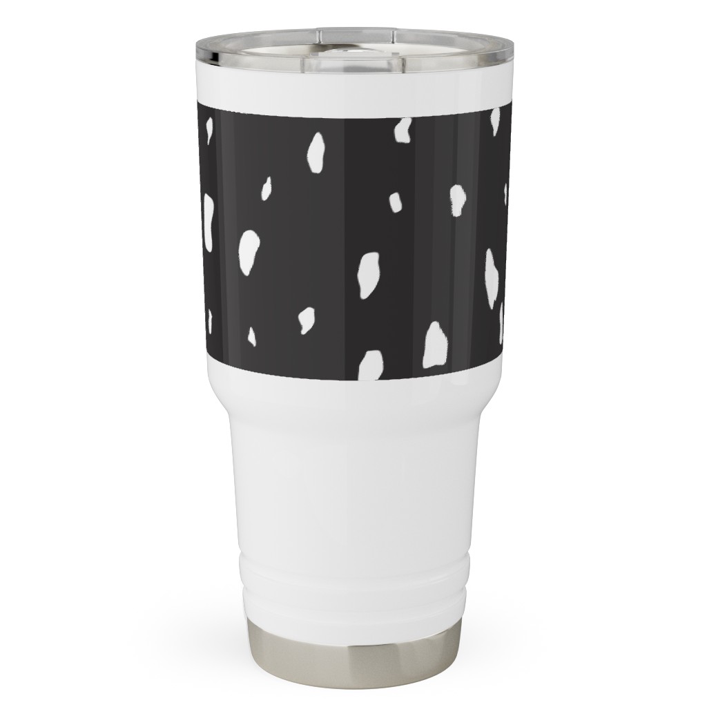 Chipped - Black and White Travel Tumbler, 30oz, Black
