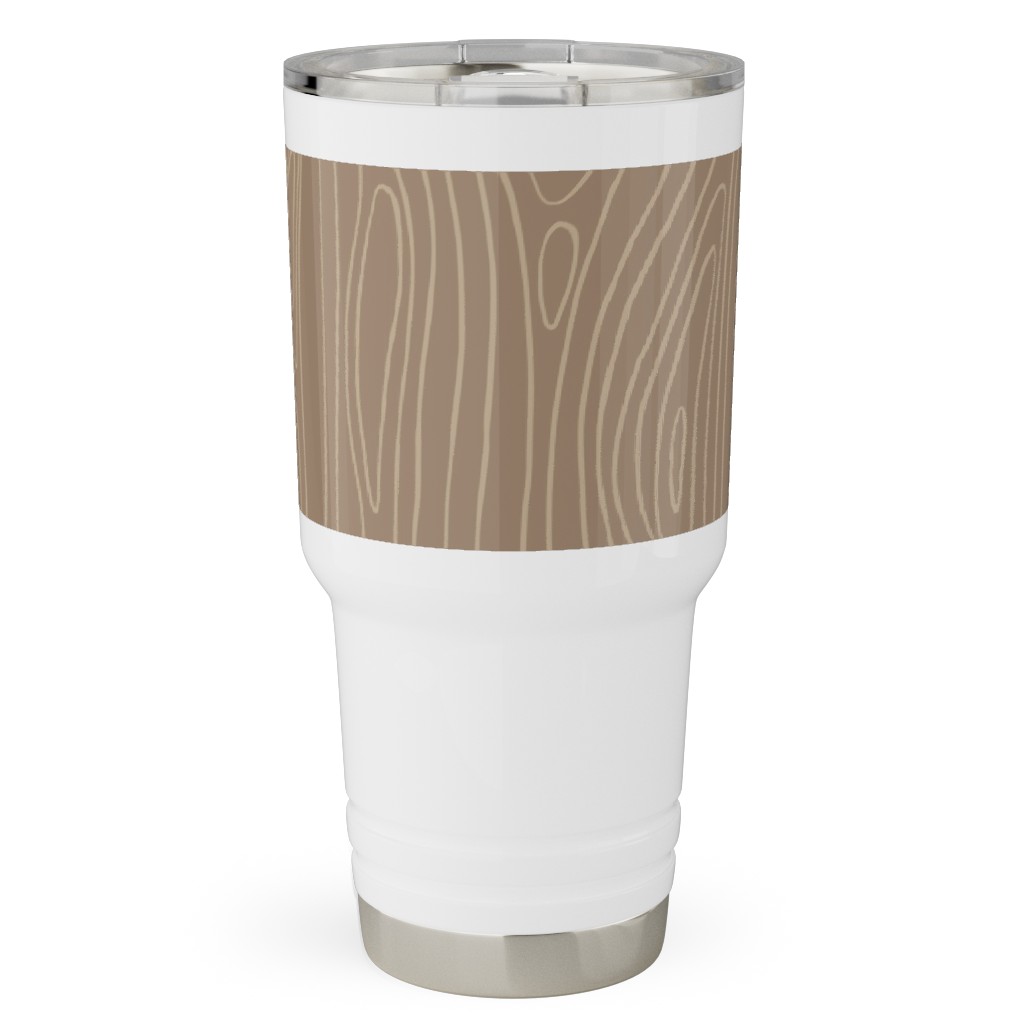 Wood Grain Travel Tumbler, 30oz, Brown, Cafe