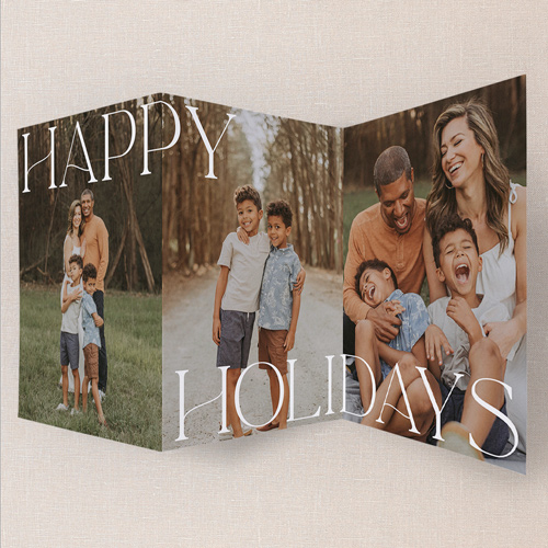 Chic Gallery Holiday Card, Green, Trifold, Holiday, Matte, Folded Smooth Cardstock, Forest