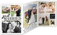 these are the moments wedding announcement 5x7 trifold