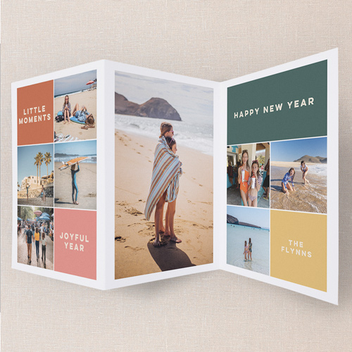 Simple Highlights New Year's Card, White, Trifold, New Year, Matte, Folded Smooth Cardstock, White