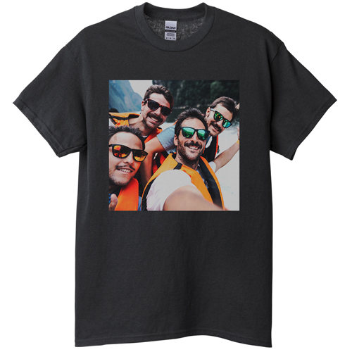 Photo Gallery Square T-shirt, Adult (S), Black, Customizable front & back, White