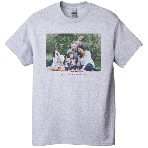 Photo Gallery Landscape T-shirt, Adult (S), Gray, Customizable front & back, White