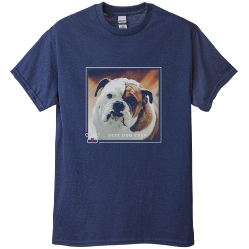 Best In Show Best Dog Ever T-shirt, Adult (S), Navy, Customizable front & back, Brown