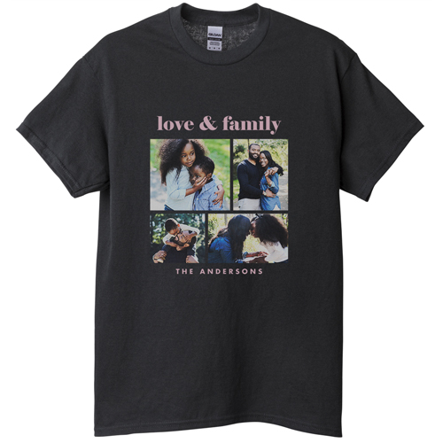 Gallery of Four Grid T-shirt, Adult (M), Black, Customizable front & back, White, white