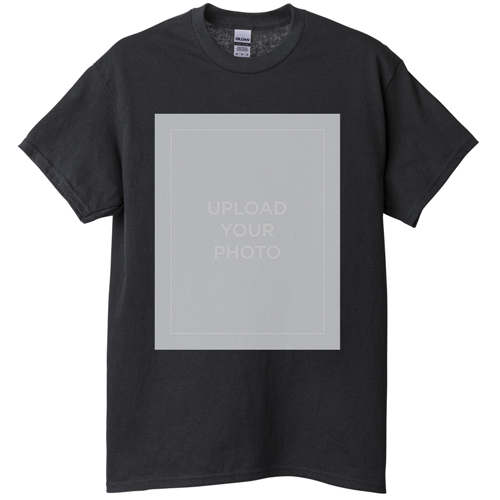 Upload Your Own Design T-shirt, Adult (M), Black, Customizable front & back, White