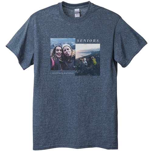 Gallery of Two T-shirt, Adult (M), Gray, Customizable front & back, White