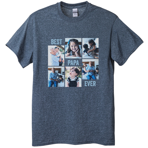 Gallery of Six T-shirt, Adult (M), Gray, Customizable front & back, White, white