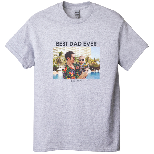 Text Gallery of One T-shirt, Adult (M), Gray, Customizable front, White