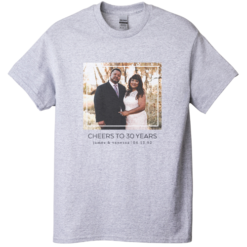 Floating Frame T-shirt, Adult (M), Gray, Customizable front & back, White