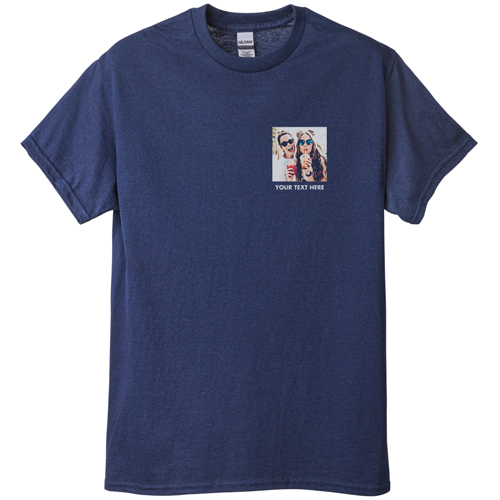 Pocket Gallery of One T-shirt, Adult (M), Navy, Customizable front, White, white