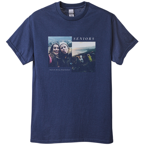 Gallery of Two T-shirt, Adult (M), Navy, Customizable front & back, White, white