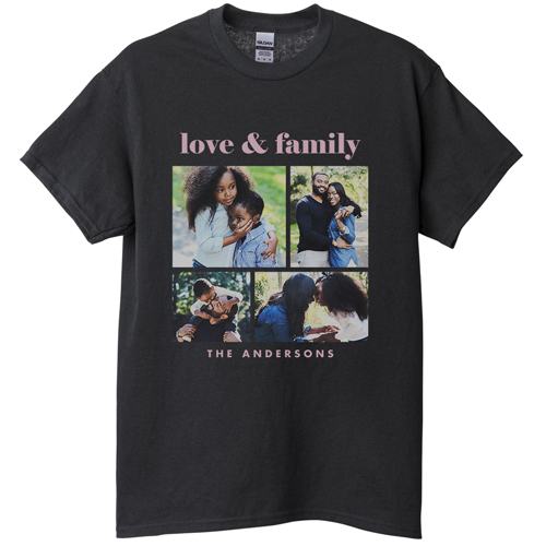 Gallery of Four Grid T-shirt, Adult (L), Black, Customizable front & back, White, white