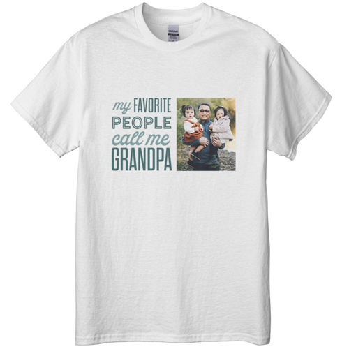 Favorite People Call Me T-shirt, Adult (L), White, Customizable front, Blue, cedar