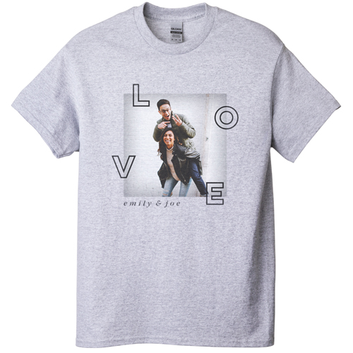Space for Love T-shirt, Adult (L), Gray, Customizable front, Black