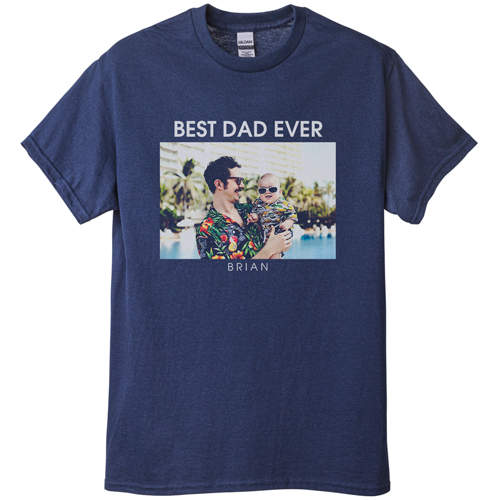 Text Gallery of One T-shirt, Adult (L), Navy, Customizable front, White, white