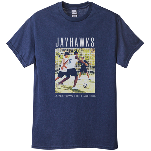 Gallery of One Portrait T-shirt, Adult (L), Navy, Customizable front, White, white