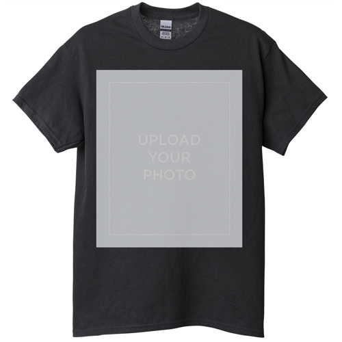 Upload Your Own Design T-shirt, Adult (XL), Black, Customizable front & back, White
