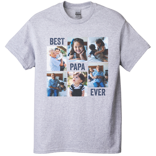 Gallery of Six T-shirt, Adult (XL), Gray, Customizable front, White, white