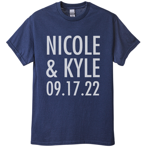Add Text Here T-shirt, Adult (XL), Navy, Customizable front & back, White