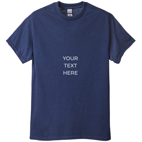 Your Text Here T-shirt, Adult (XL), Navy, Customizable front, White