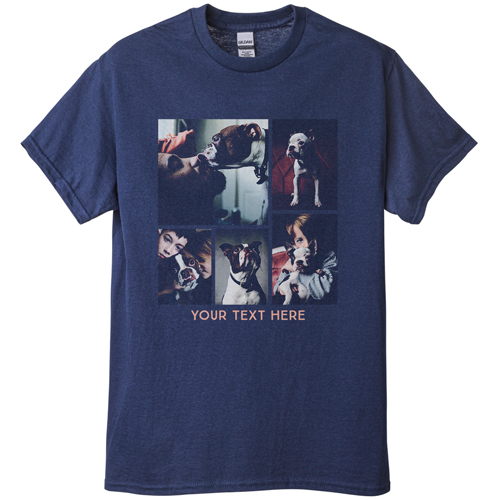 Gallery of Five T-shirt, Adult (XL), Navy, Customizable front, White, white