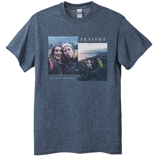 Gallery of Two T-shirt, Adult (XXL), Gray, Customizable front, White, white